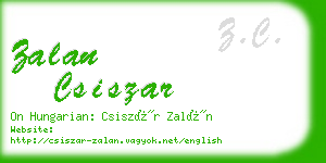 zalan csiszar business card